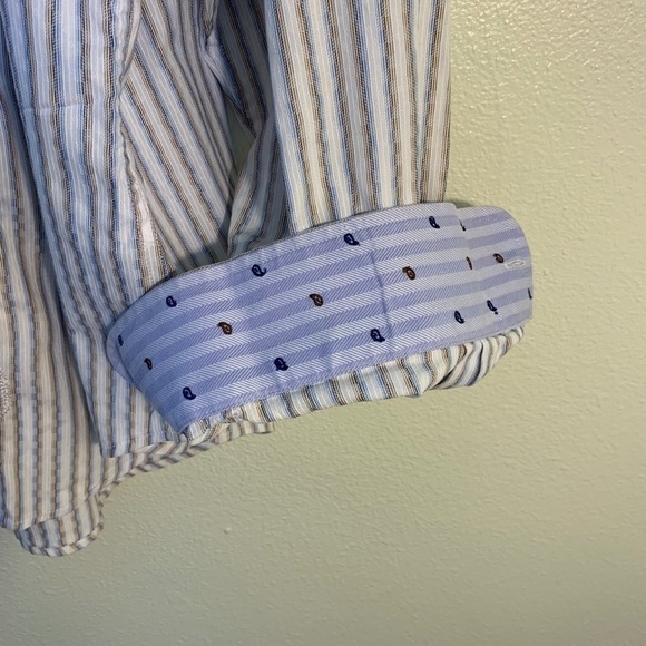 Robert Graham Mens Striped Embroidered Paisley Long Sleeve Shirt Size 2XL.#0041 - Picture 9 of 15